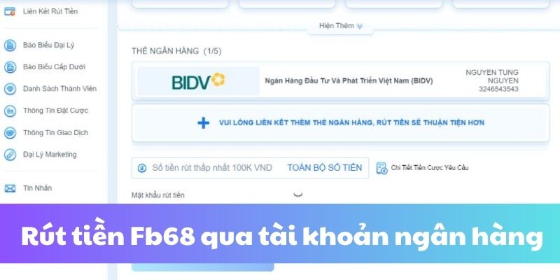 Hướng dẫn rút tiền Fb68 qua Internet Banking